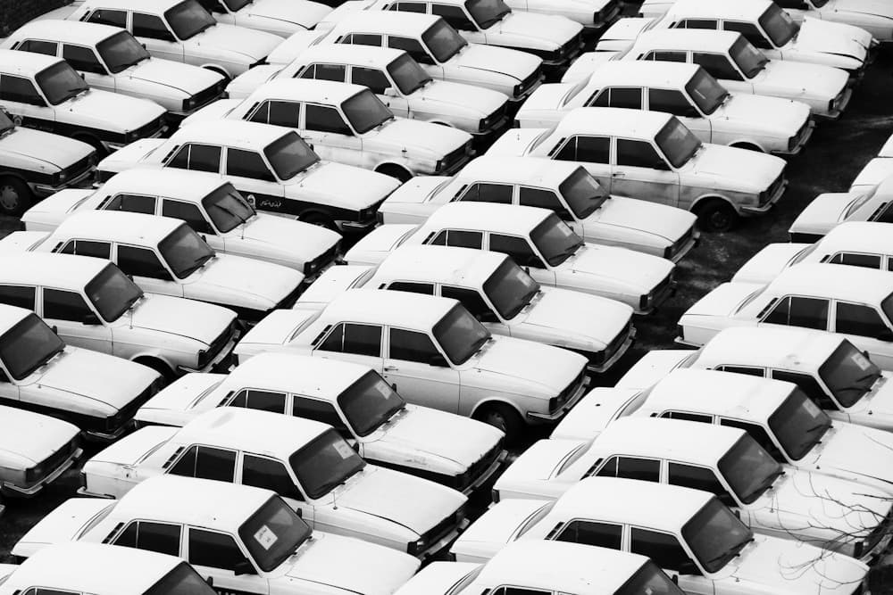Cars parked in a lot